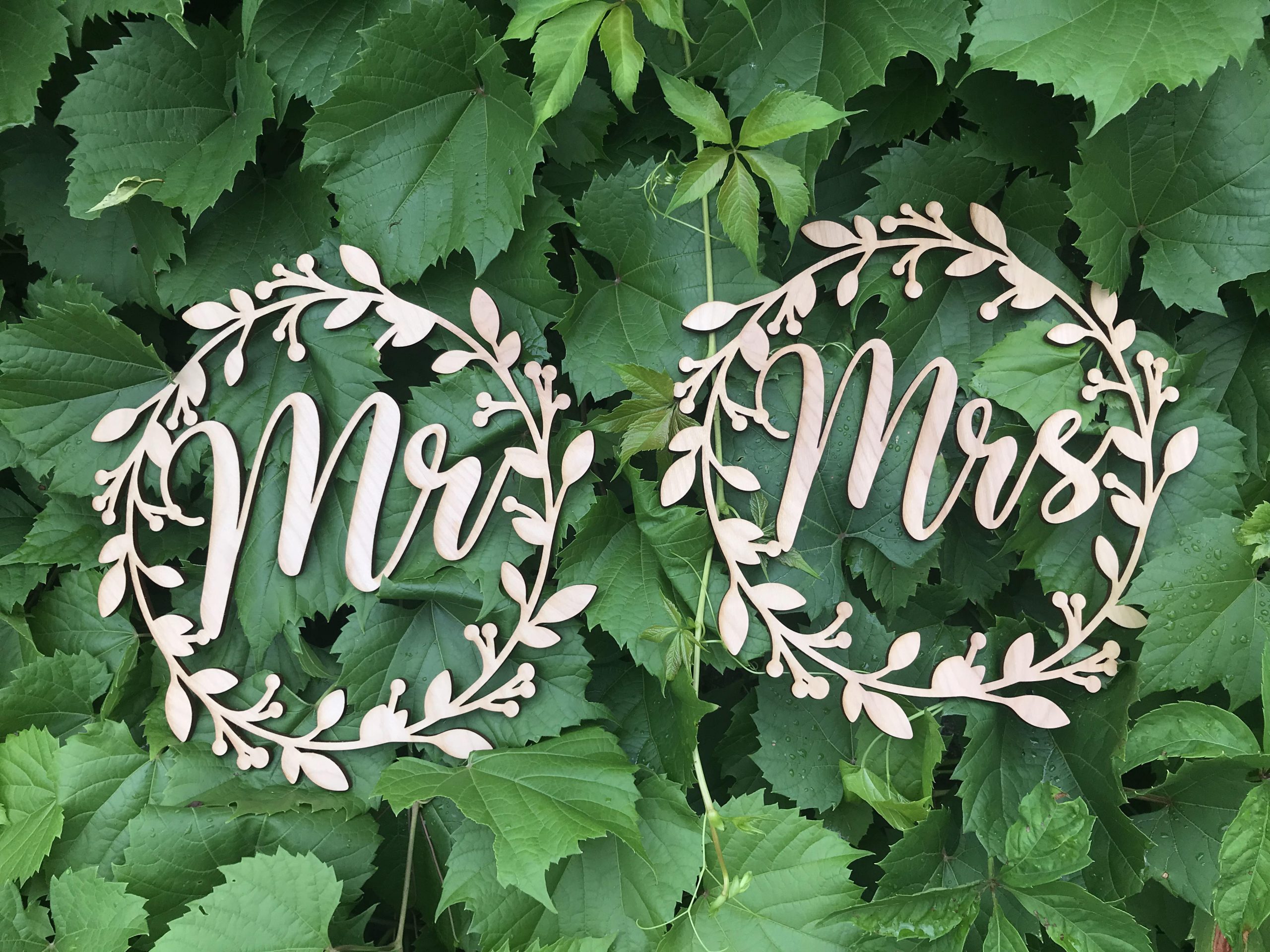 Mr & Mrs Wooden Cutouts