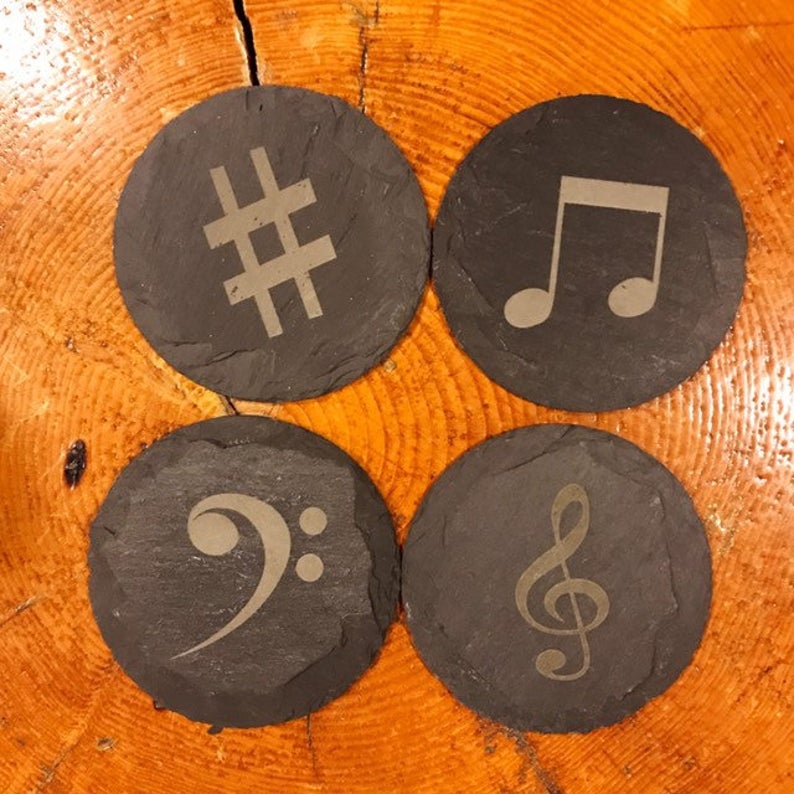 Engraved Note Slate Coasters
